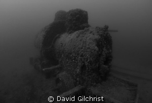 Small locomotive in Sherkston Quarry. About a century und... by David Gilchrist 